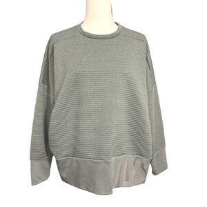 Nike Dri-Fit Grey Ribbed Oversized "Just Do It" Sweatshirt‎ Women's Size XL